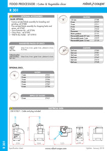 Robot Coupe Food Processor R 301 With Veg Prep Attachment (230V/50/1)