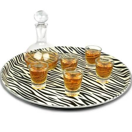 John Artis Zebra Print Round Tray 35.5cm (Box of 12)