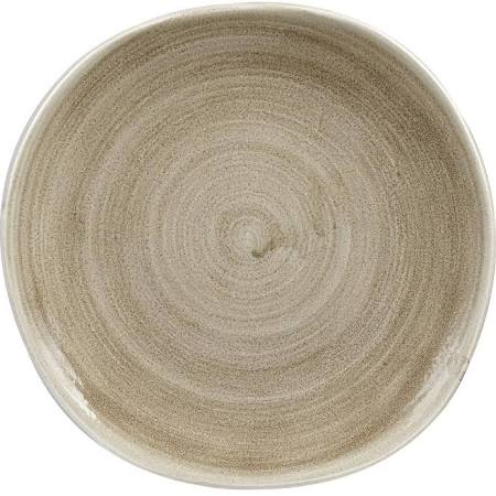 Churchill Super Vitrified Churchill Stonecast Patina Antique Organic Round Plates Taupe 264mm (Box of 12)