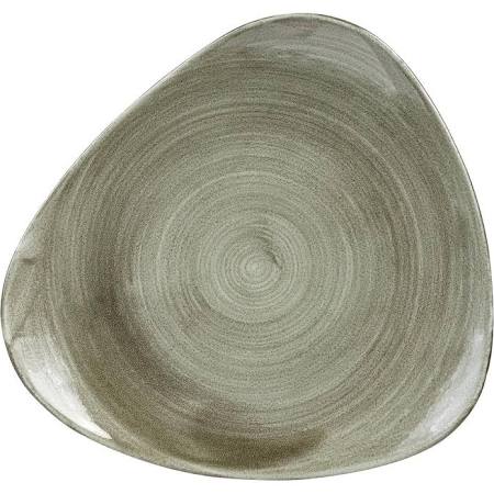 Churchill Super Vitrified Churchill Stonecast Patina Antique Round Triangle Plates Green 311mm (Box of 6)