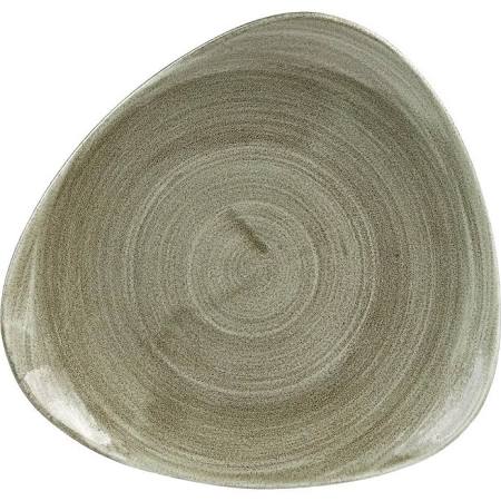 Churchill Super Vitrified Churchill Stonecast Patina Antique Round Triangle Plates Green 229mm (Box of 12)