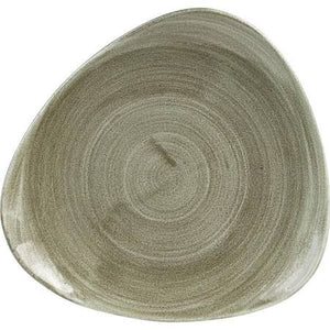 Churchill Super Vitrified Churchill Stonecast Patina Antique Round Triangle Plates Green 229mm (Box of 12)