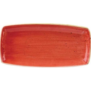 Churchill Stonecast Rectangular Plates Berry Red 350 x 185mm DB069 (Box of 6)