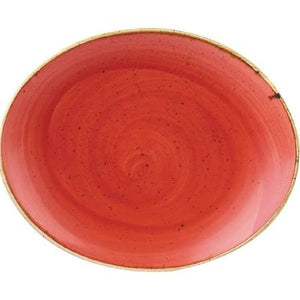 Churchill Stonecast Oval Coupe Plates Berry Red [delete]mm (Box of 12)