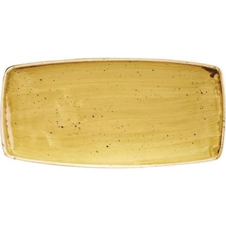 Churchill Stonecast Rectangular Plate Mustard Seed Yellow 295 x 150mm (Box of 12)