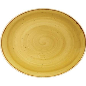 Churchill Stonecast Oval Coupe Plates Mustard Seed Yellow [delete]mm (Box of 12)