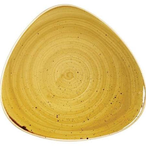 Churchill Stonecast Triangle Plate 12.25" Mustard Seed Yellow (Box of 6)