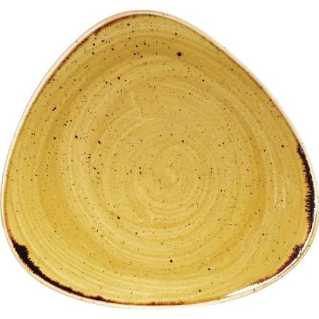 Churchill Stonecast Mustard Yellow Triangular Plate 7.5 