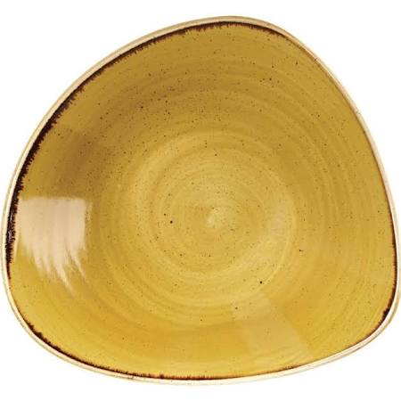 Churchill Stonecast Triangle Bowl Mustard Seed Yellow 229mm (Box of 12)