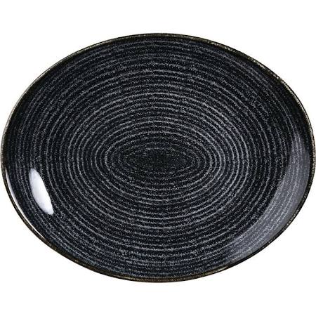 Churchill Charcoal Black Oval Coupe Plate 31.7cm / 12.5