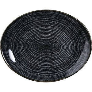Churchill Charcoal Black Oval Coupe Plate 31.7cm / 12.5" (Box of 12)