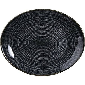 Churchill Charcoal Black Oval Coupe Plate 27cm / 10.5" (Box of 12)
