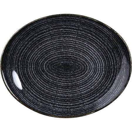 Churchill Charcoal Black Oval Coupe Plate 27cm / 10.5