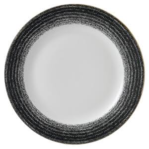 Studio Prints Homespun Rimmed Plate Charcoal Black 10.25