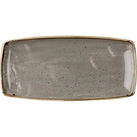 Churchill Stonecast Peppercorn Grey x Squared Oblong Plate 11.75