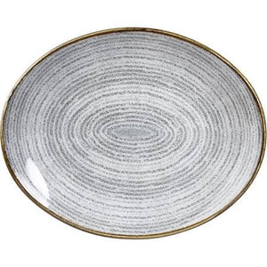 Churchill Stone Grey Oval Coupe Plate 27cm / 10.5" (Box of 12)