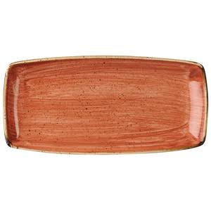 Churchill Stonecast Rectangular Plates Spiced Orange 295 x 150mm (Box of 12)