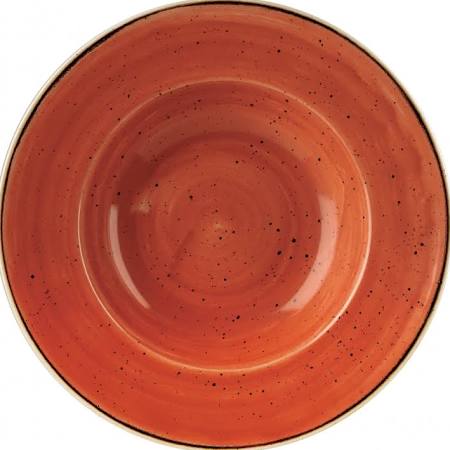 Churchill Stonecast Round Wide Rim Bowl Spiced Orange 277mm (Box of 12)