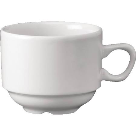 Churchill Plain Whiteware Stacking Nova Tea Cups 212ml P271 (Box of 24)