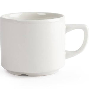 Churchill Plain Whiteware Stacking Maple Tea Cups 199ml P740 (Box of 24)