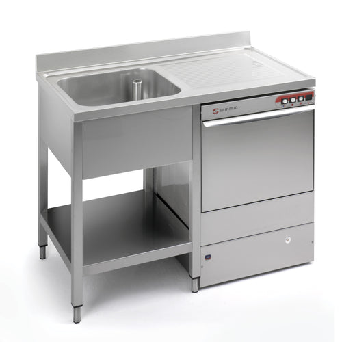 Sammic Sink unit (worktop only) 1800x700 FR-718/111D (drying rack on right + sink + waste hole on left)